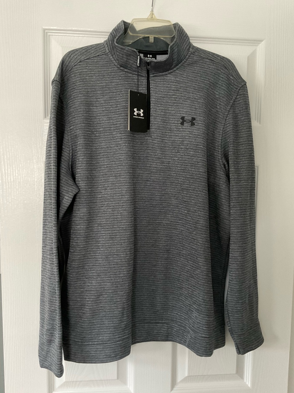 Under Armour Men's Gray Ribbed Quarter-Zip Pullover XL